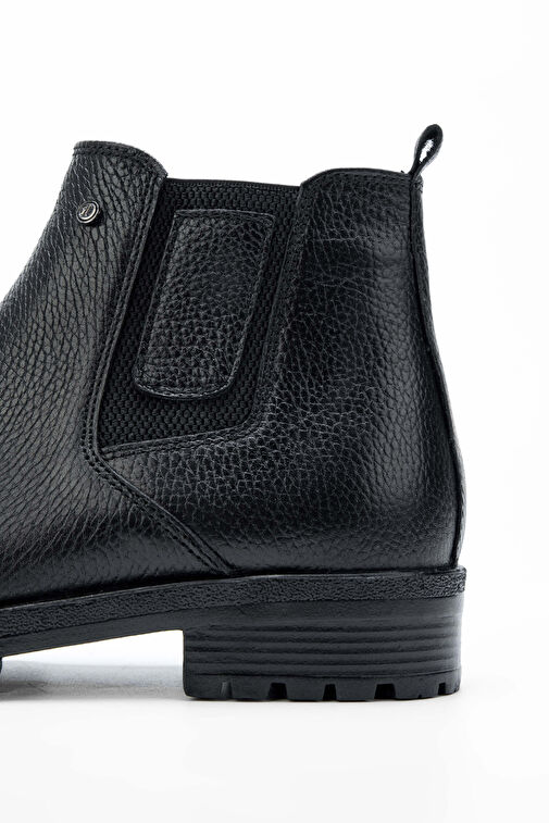 Tamer Tanca Erkek Hakiki Deri Siyah Casual Bot - Görsel 6