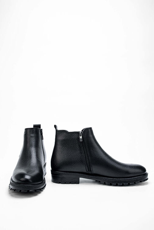 Tamer Tanca Erkek Hakiki Deri Siyah Casual Bot - Görsel 7