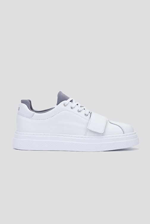 Valmenti Beyaz-Gri Erkek Deri Sneaker 352 20251 ERK AYK Y24 - Görsel 2