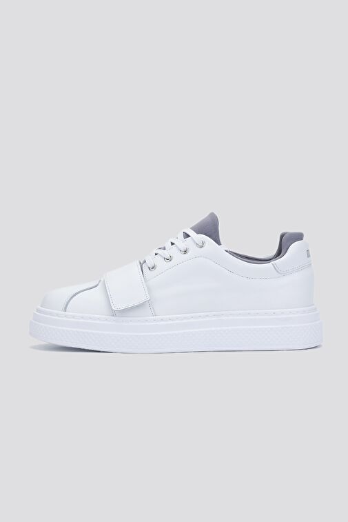 Valmenti Beyaz-Gri Erkek Deri Sneaker 352 20251 ERK AYK Y24 - Görsel 3
