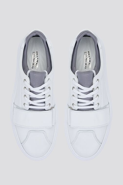 Valmenti Beyaz-Gri Erkek Deri Sneaker 352 20251 ERK AYK Y24 - Görsel 6