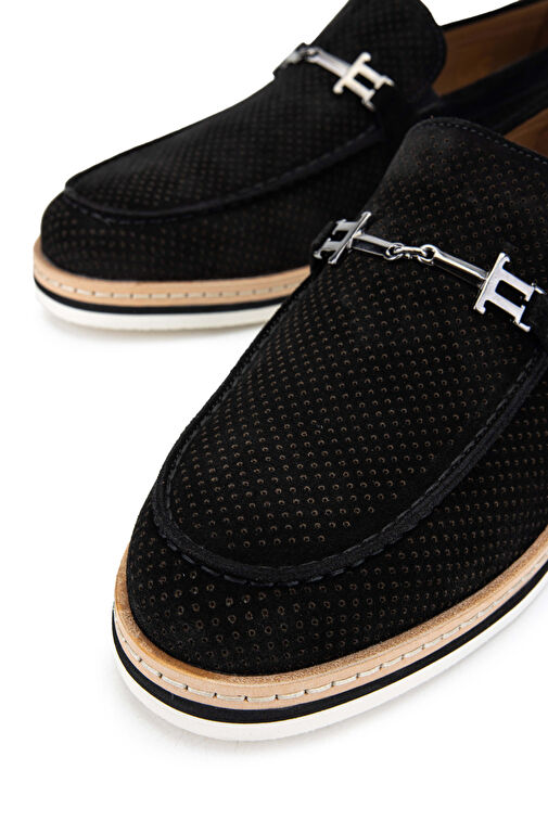 Tamer Tanca Siyah Erkek Süet Loafer 285 3864 ERK AYK Y/24 - Görsel 5