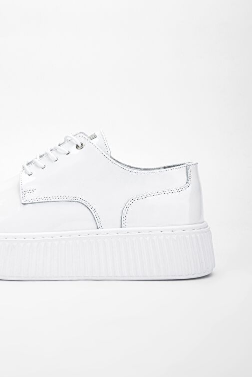 Valmenti Aden Erkek Beyaz Rugan Hakiki Deri Sneakers & Spor Ayakkabı - Görsel 6