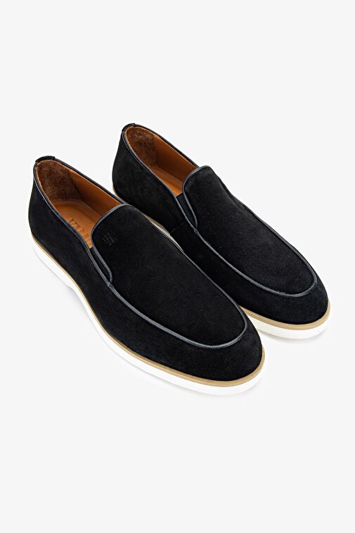 Valmenti Avriel Erkek Siyah Süet Hakiki Deri Loafer Ayakkabı - Görsel 3