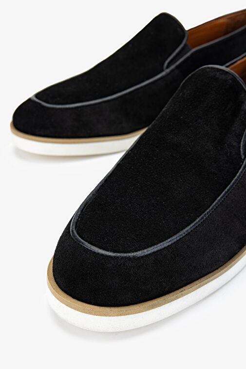 Valmenti Avriel Erkek Siyah Süet Hakiki Deri Loafer Ayakkabı - Görsel 4