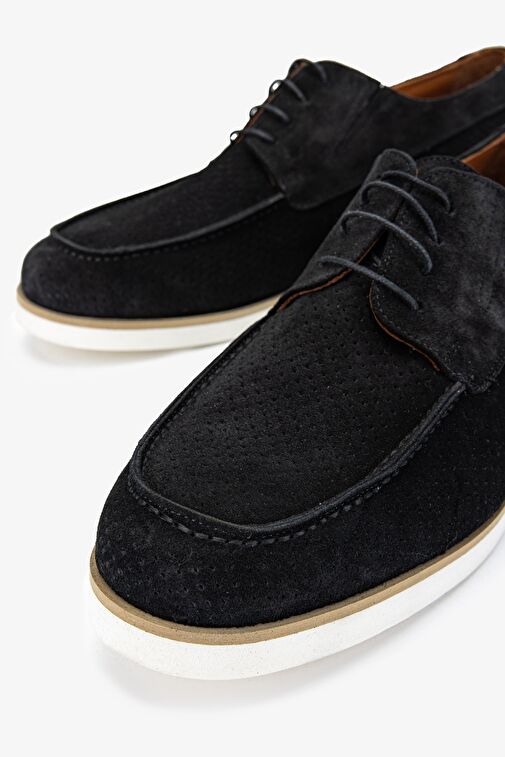 Valmenti Major Erkek Siyah Süet Hakiki Deri Casual Ayakkabı - Görsel 4