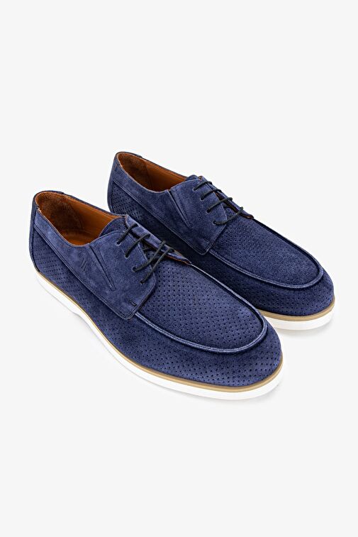 Valmenti Major Erkek Lacivert Süet Hakiki Deri Casual Ayakkabı - Görsel 3