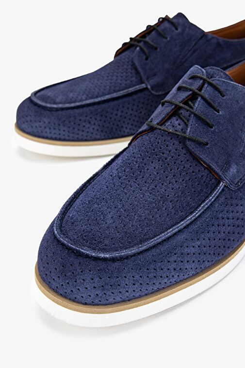 Valmenti Major Erkek Lacivert Süet Hakiki Deri Casual Ayakkabı - Görsel 4