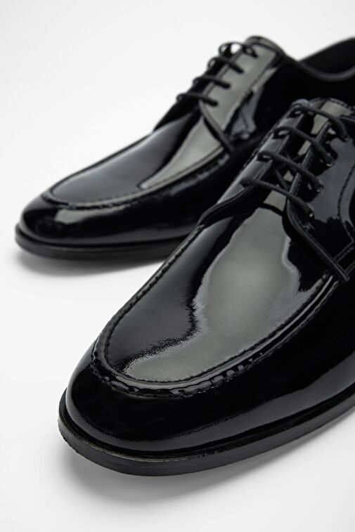 Valmenti Agathe Erkek Siyah Rugan Hakiki Deri Klasik Ayakkabı - Görsel 4