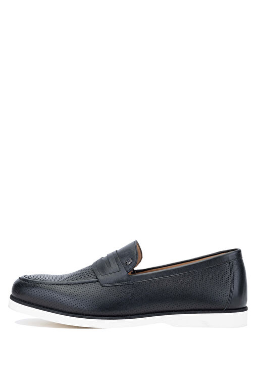 Tamer Tanca Erkek Hakiki Deri Siyah Deri Loafer Ayakkabı - Görsel 5