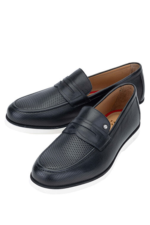 Tamer Tanca Erkek Hakiki Deri Siyah Deri Loafer Ayakkabı - Görsel 8