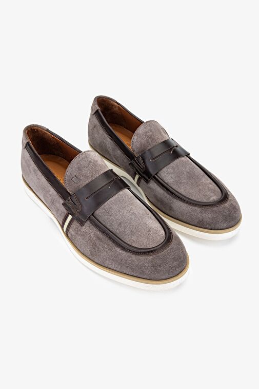 Valmenti Runo Erkek Bej Süet Hakiki Deri Loafer Ayakkabı - Görsel 3