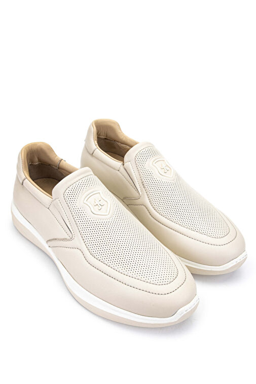 Tamer Tanca Erkek Hakiki Deri Bej Sneakers & Spor Ayakkabı - Görsel 3