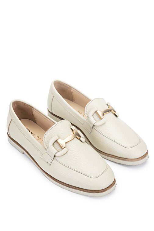 Tamer Tanca Bej Kadın Deri Loafer 961 2301 BN AYK SK23/24 - Görsel 4