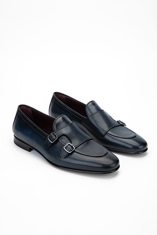 Valmenti Laura Erkek Lacivert Hakiki Deri Klasik Ayakkabı - Görsel 3