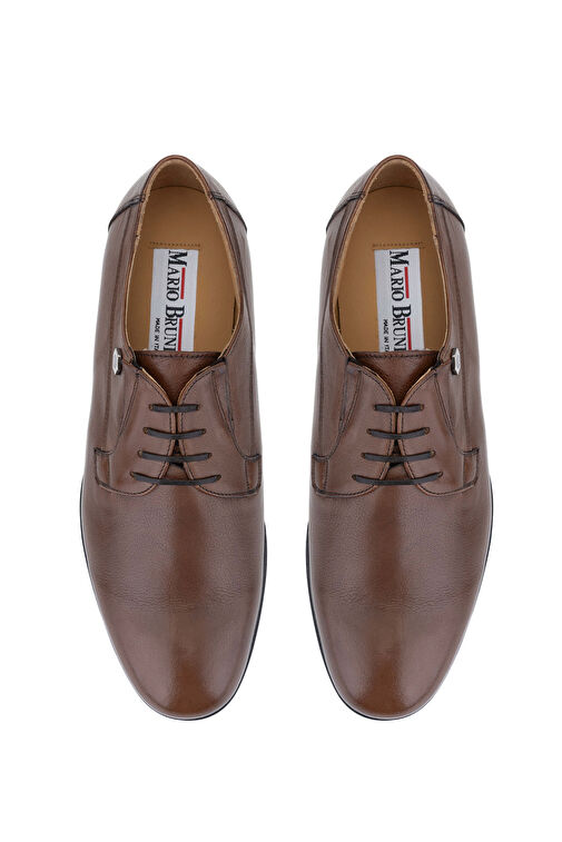 Mario Bruni Erkek Hakiki Deri Kahverengi Klasik Ayakkabı - Görsel 5