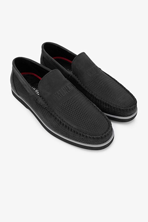 Valmenti Abriana Erkek Siyah Nubuk Hakiki Deri Loafer Ayakkabı - Görsel 3