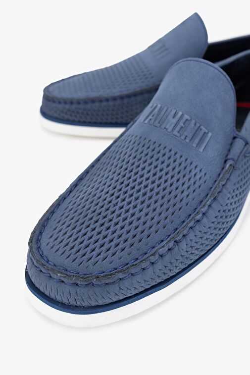 Valmenti Abriana Erkek Kot Mavi Nbk Hakiki Deri Loafer Ayakkabı - Görsel 4