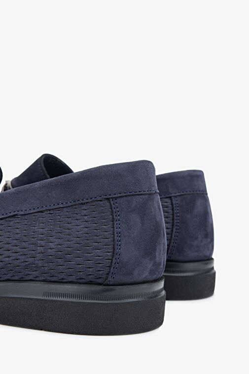 Valmenti Ester Erkek Lacivert Nubuk Hakiki Deri Loafer Ayakkabı - Görsel 5