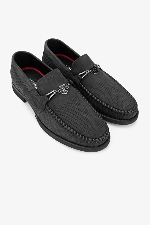 Valmenti Ester Erkek Siyah Nubuk Hakiki Deri Loafer Ayakkabı - Görsel 3