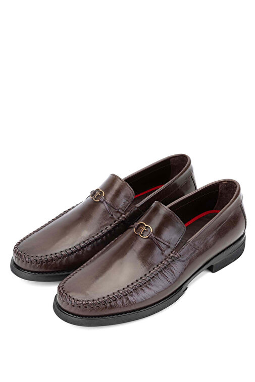 Tamer Tanca Erkek Hakiki Deri Kahverengi Loafer Ayakkabı - Görsel 5