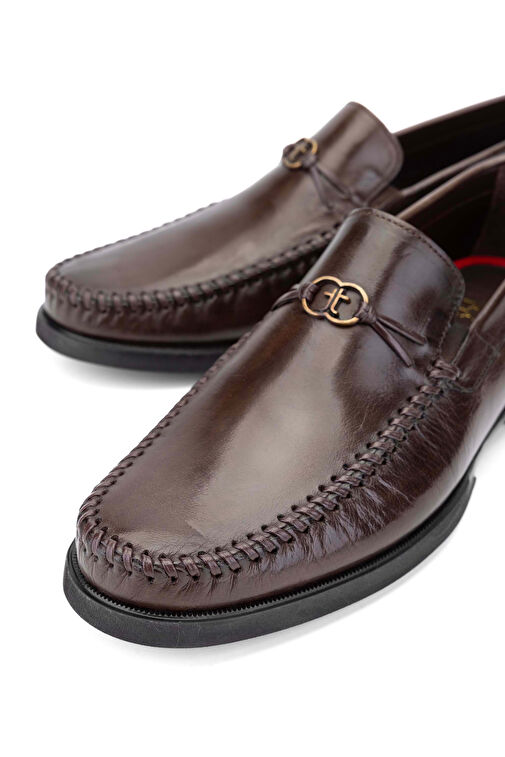 Tamer Tanca Erkek Hakiki Deri Kahverengi Loafer Ayakkabı - Görsel 8