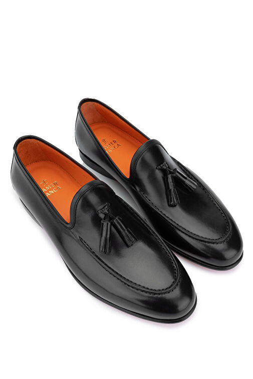 Tamer Tanca Erkek Hakiki Deri Siyah Loafer Ayakkabı - Görsel 3