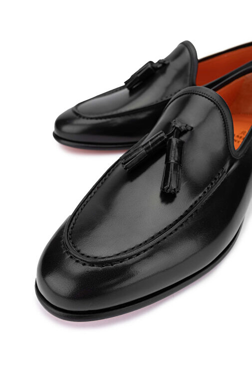 Tamer Tanca Erkek Hakiki Deri Siyah Loafer Ayakkabı - Görsel 4