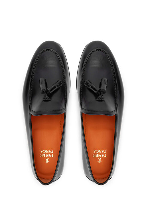 Tamer Tanca Erkek Hakiki Deri Siyah Loafer Ayakkabı - Görsel 6