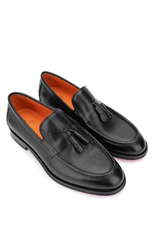 Tamer Tanca Erkek Hakiki Deri Siyah Loafer Ayakkabı - Görsel 3