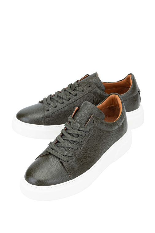Tamer Tanca Erkek Hakiki Deri Yeşil Sneakers & Spor Ayakkabı - Görsel 5