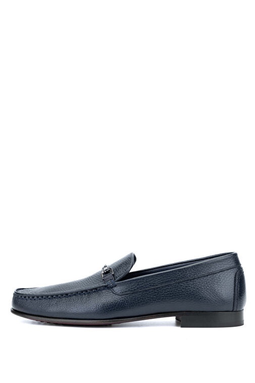 Tamer Tanca Erkek Hakiki Deri Lacivert Loafer Ayakkabı - Görsel 2