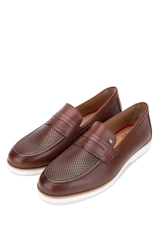 Tamer Tanca Erkek Hakiki Deri Taba Loafer Ayakkabı - Görsel 3