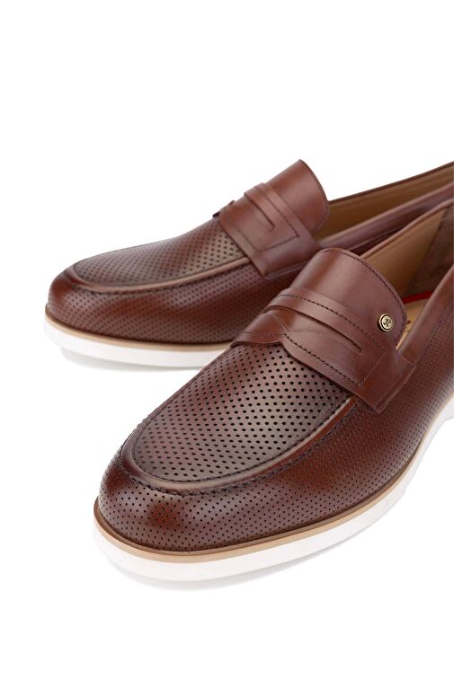 Tamer Tanca Erkek Hakiki Deri Taba Loafer Ayakkabı - Görsel 5