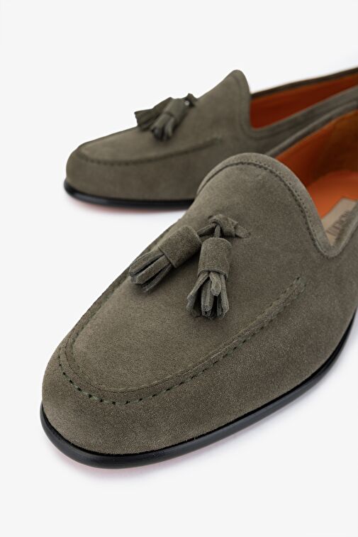 Valmenti Rachele Erkek Yeşil Süet Hakiki Deri Loafer Ayakkabı - Görsel 4