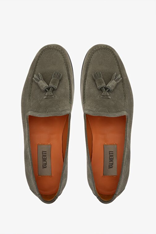 Valmenti Rachele Erkek Yeşil Süet Hakiki Deri Loafer Ayakkabı - Görsel 6