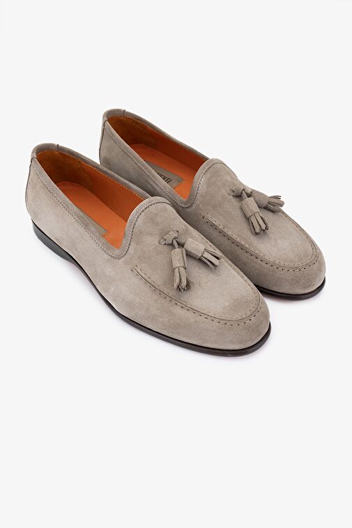 Valmenti Rachele Erkek Bej Süet Hakiki Deri Loafer Ayakkabı - Görsel 3