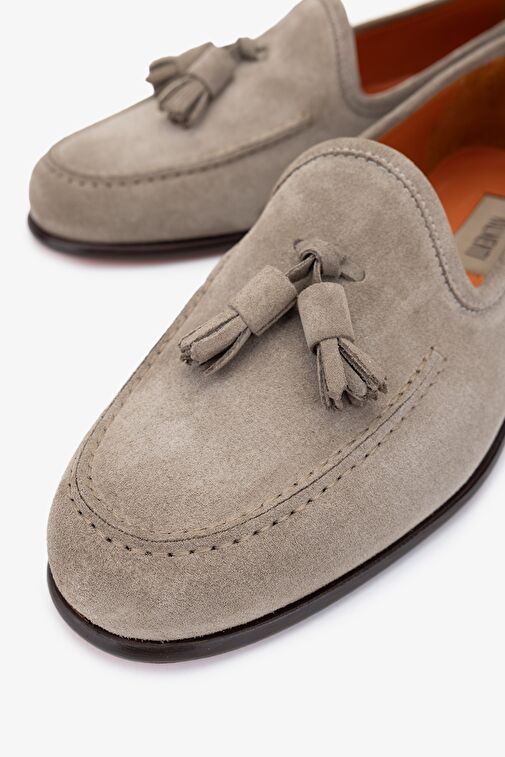 Valmenti Rachele Erkek Bej Süet Hakiki Deri Loafer Ayakkabı - Görsel 4