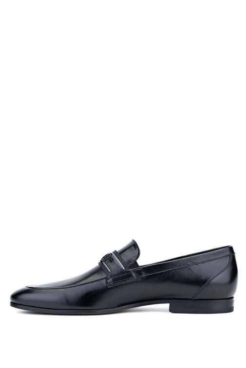 ROSSI Erkek Hakiki Deri Siyah Loafer Ayakkabı - Görsel 3