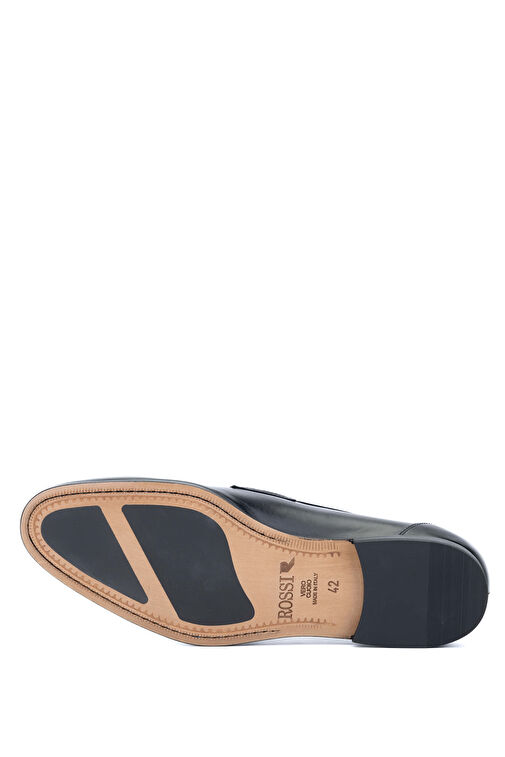 ROSSI Erkek Hakiki Deri Siyah Loafer Ayakkabı - Görsel 4