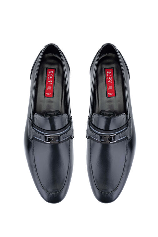 ROSSI Erkek Hakiki Deri Siyah Loafer Ayakkabı - Görsel 5