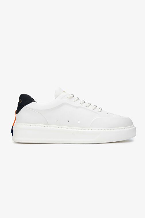 Barracuda Erkek Hakiki Deri Beyaz/Siyah Sneakers & Spor Ayakkabı - Görsel 2