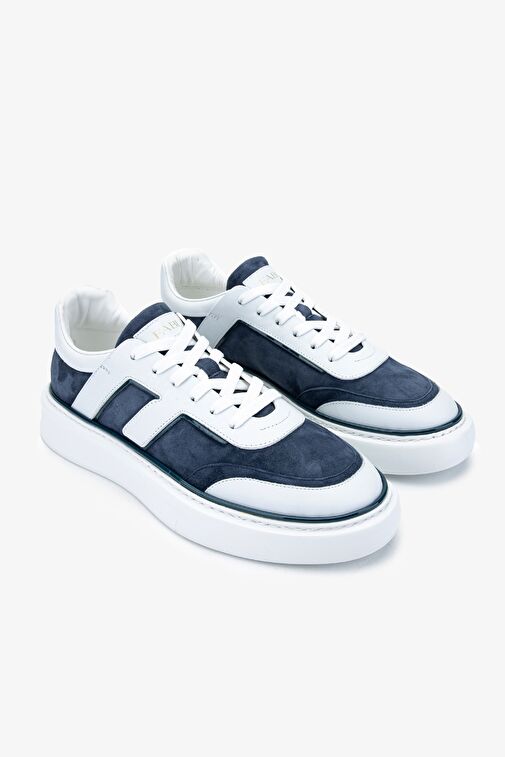 Fabi Erkek Hakiki Deri Lacivert/Beyaz Sneakers & Spor Ayakkabı - Görsel 3