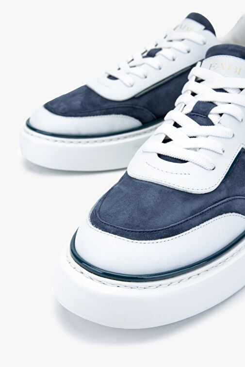 Fabi Erkek Hakiki Deri Lacivert/Beyaz Sneakers & Spor Ayakkabı - Görsel 4