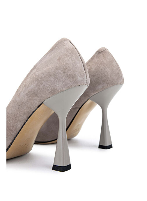 Tamer Tanca Kadın Hakiki Deri Vizon Süet Topuklu Ayakkabı - Görsel 6