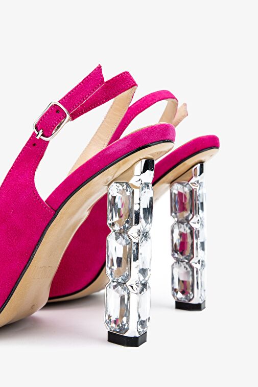 Valmenti Livio Kadın Fusya süet Hakiki Deri Topuklu Ayakkabı - Görsel 4