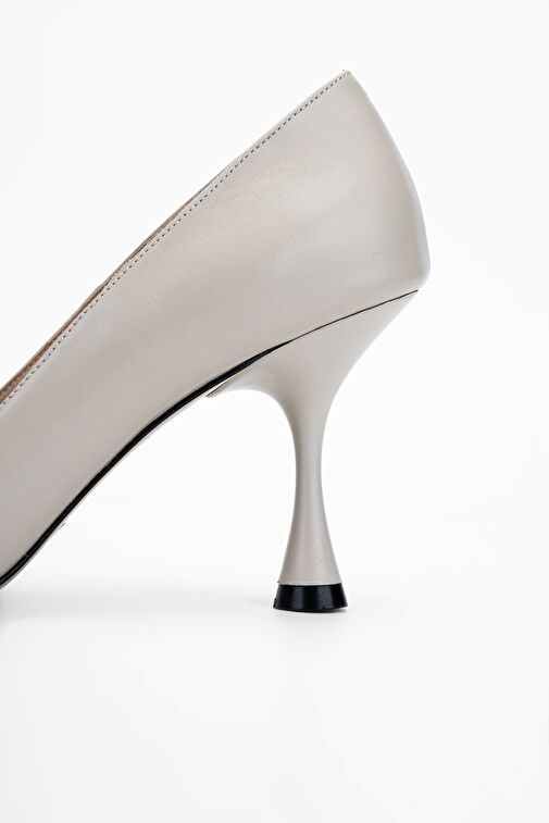 Valmenti Anya Kadın Bej Hakiki Deri Topuklu Ayakkabı - Görsel 5