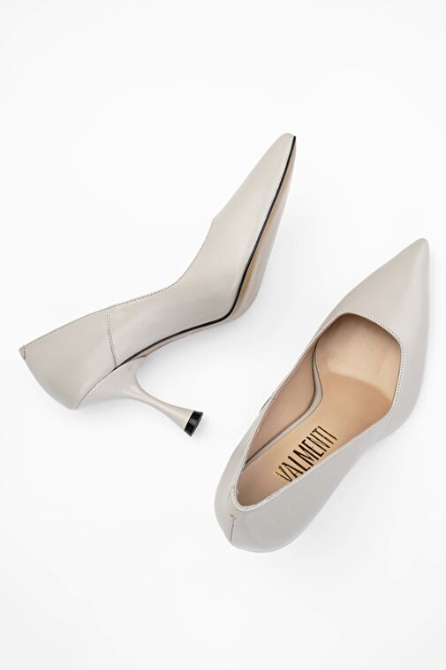 Valmenti Anya Kadın Bej Hakiki Deri Topuklu Ayakkabı - Görsel 6