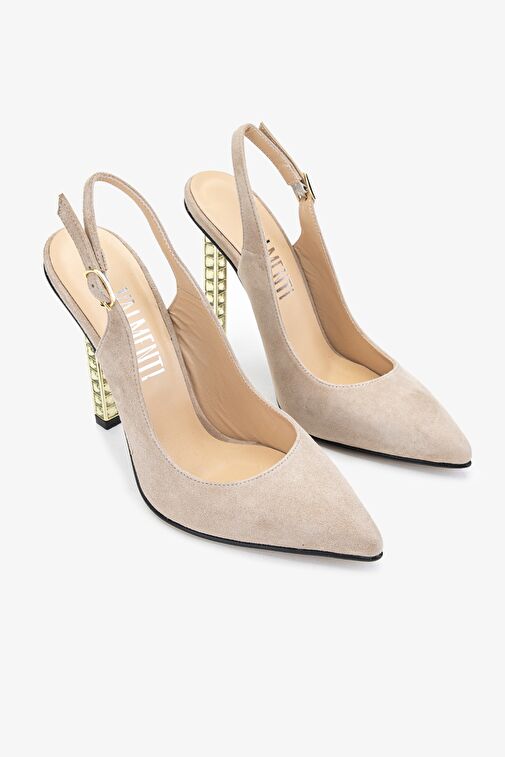 Valmenti Belina Kadın Taş Süet Hakiki Deri Topuklu Ayakkabı - Görsel 3