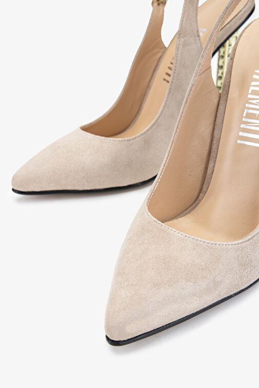 Valmenti Belina Kadın Taş Süet Hakiki Deri Topuklu Ayakkabı - Görsel 4